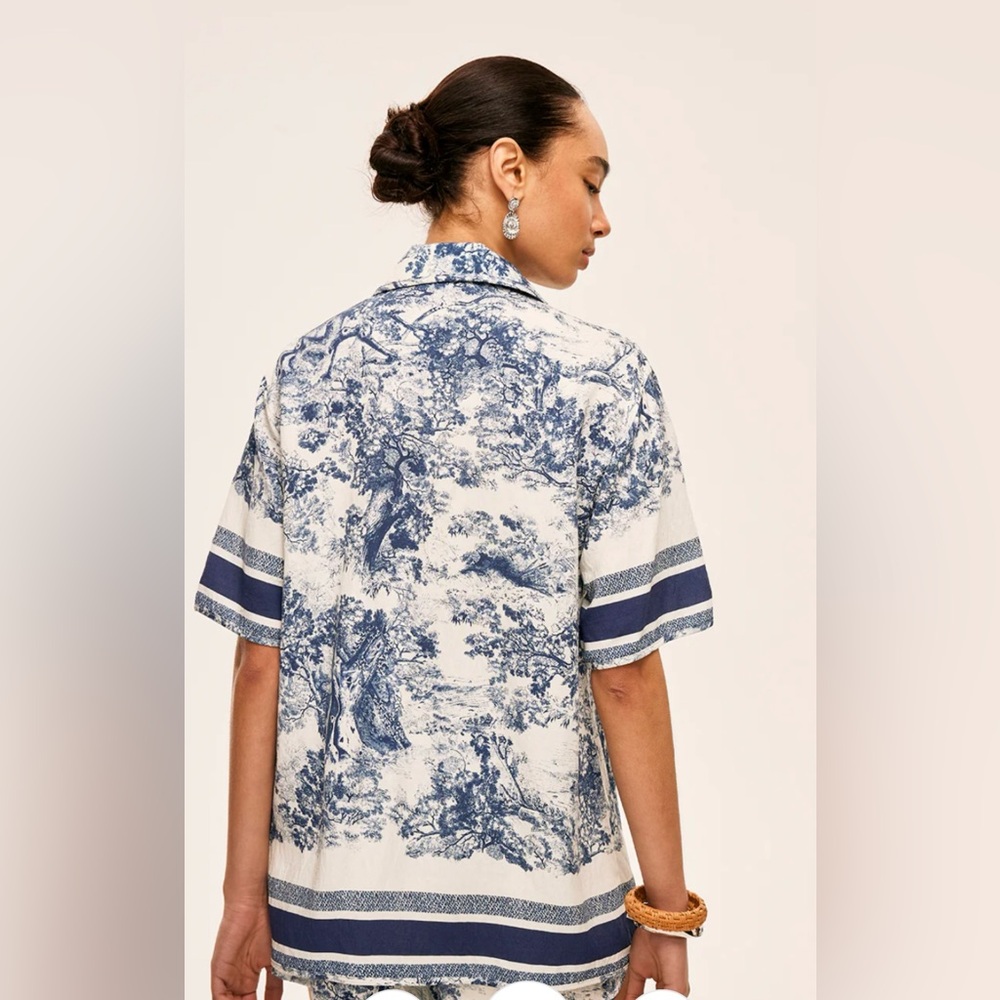 Printed Contrast Trim Shorts Sets size Small - Picture 3 of 6